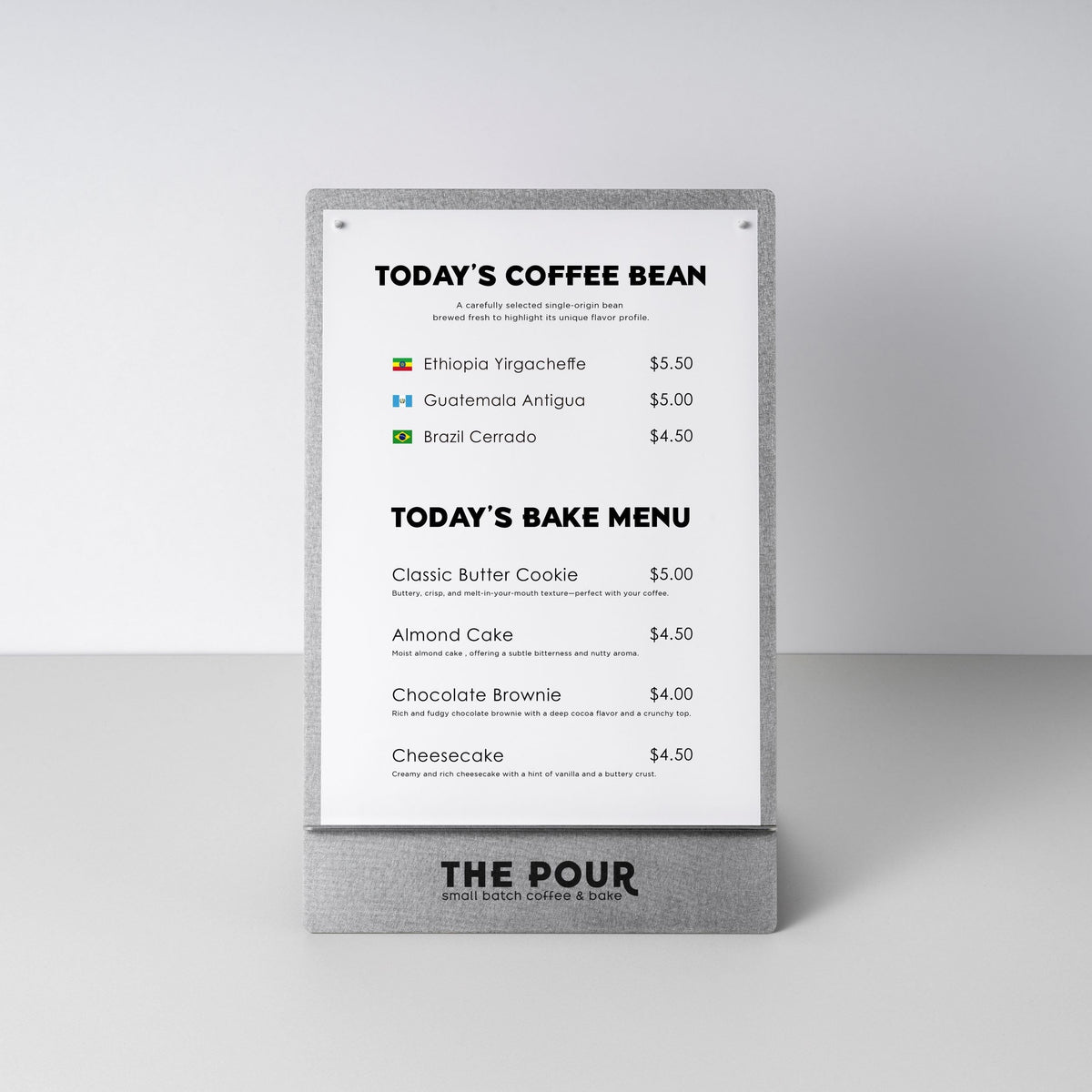 Tabletop Menu Holder